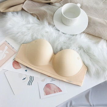 佐朗宾明星同款网红款无肩带内衣女无钢圈小胸聚拢防滑抹胸式文胸ck