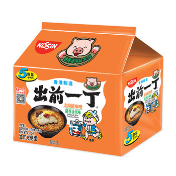 出前一丁 日清 进口方便面北海道味增猪骨汤味 五连包*100g 泡面速食食品类商品-全利兔-实时优惠快报