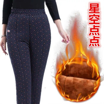 裤子老年人保暖裤女星空点点驼绒三层加绒加厚超厚小码2xl建议85115斤