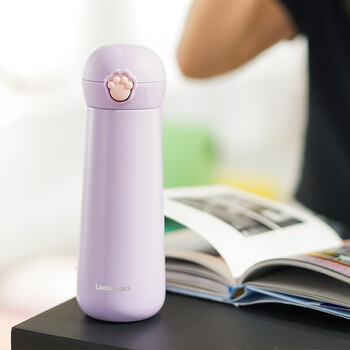 京东PLUS：LOCK&LOCK 少女可爱猫猫萌系弹跳带茶漏保冷保温杯 LHC3293GRP-400ML全利兔-实时优惠快报