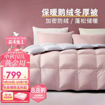FUANNA 富安娜 白鹅绒+防羽冬被 203*229cm家具家装类商品-全利兔-实时优惠快报