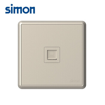 西蒙(SIMON) 开关插座面板 C50系列86型网线插座 电工电料 超五类一位电脑网络插座 香槟金 265218-44