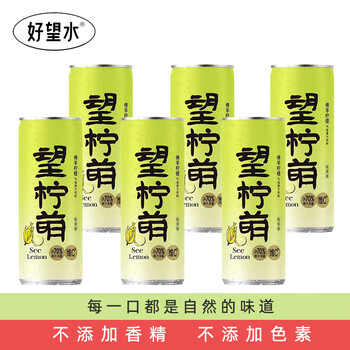 HOPE WATER 好望水 望山楂柠檬果汁健康饮料铝罐330ml*6罐夏季解渴解辣望山楂气泡水 6罐食品类商品-全利兔-实时优惠快报
