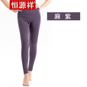 恒源祥加长带护膝保暖裤女内穿加绒加厚女士高腰秋裤内衣裤子棉裤衣麻