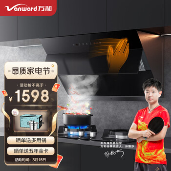 万和（Vanward）侧吸式自清洗 家用20大吸力烟灶套餐抽油烟机燃气灶具套装J728A系列套餐