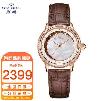 SEA-GULL 海鸥 女士机械手表 319.16.1132L-BN(晨曦棕)全利兔-实时优惠快报