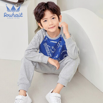 Souhait 水孩儿 童装男童女童T恤秋季新款儿童中大童圆领母婴玩具类商品-全利兔-实时优惠快报