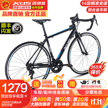 XDS 喜德盛 RC200/RX200公路车自行车成人14速铝合金车架刹变一体绿色出行 黑蓝 510mm身高175-185厘米运动户外类商品-全利兔-实时优惠快报