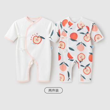 aqpa 新生婴儿连体哈衣春秋纯棉衣服男女宝衣和尚服0-6月 苹苹安安 52cm母婴玩具类商品-全利兔-实时优惠快报