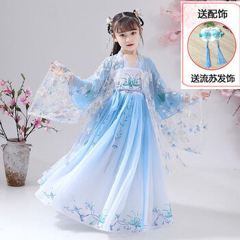 新款女童汉服春夏秋装中国风公主裙仙女裙儿童古装襦裙超仙连衣裙