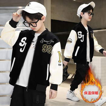 啪吡熊（PAPIBEAR）男童冬季加绒棒球服外套母婴玩具类商品-全利兔-实时优惠快报