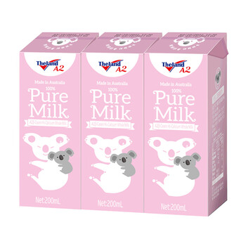 Theland 纽仕兰 全脂纯牛奶200ml*3盒全利兔-实时优惠快报