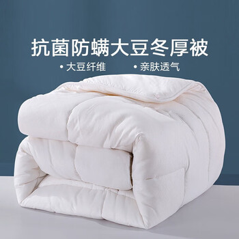 LOVO 乐蜗家纺 罗莱生活旗下品牌 抗菌防螨大豆纤柔春秋被/冬被 贴肤压花抗菌防螨大豆纤柔冬被 200*230cm家具家装类商品-全利兔-实时优惠快报