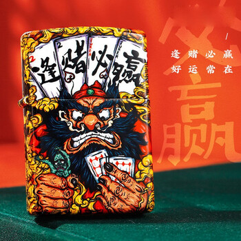爵倾 正品国潮防风煤油打火机男士潮牌彩印个性创意顺风顺水全利兔-实时优惠快报