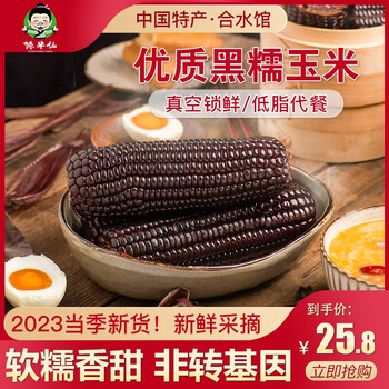 京东百亿补贴：馋半仙23年新东北甜糯香 黑色玉米10支（单支220-260g）全利兔-实时优惠快报