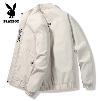 花花公子（PLAYBOY）夹克男春季新款时尚潮流男士防风外套TH 卡其 M