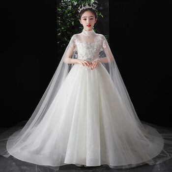 诗迪仕高端儿童晚礼服拖地长裙连衣裙公主裙儿童礼服女童公主裙超仙