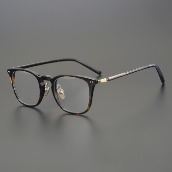 名逸超轻纯钛眼镜架男日本手工复古板材眼镜框配全框防蓝光方框黑防