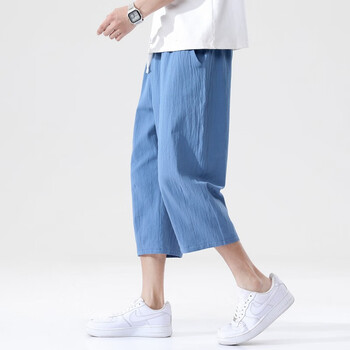月伊纺 夏季男士纯棉直筒七分裤服饰鞋包类商品-全利兔-实时优惠快报