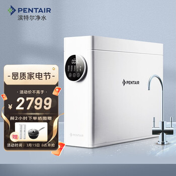 滨特尔（PENTAIR）净水器家用直饮 双出水大流量厨房过滤净水机RO反渗透智能显示无桶纯水机