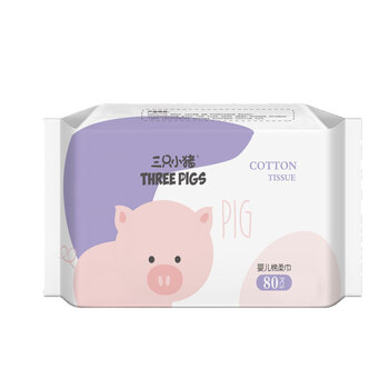 THREE PIGS 三只小猪 婴儿棉柔巾 80抽母婴玩具类商品-全利兔-实时优惠快报
