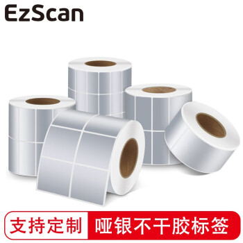 译维（Ezscan） 哑银不干胶标签纸固定资产耐高温保存时间更长消银龙标签纸 100mm*100mm*500张 单排