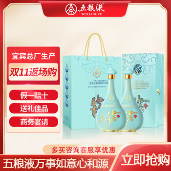 WULIANGYE 五粮液 万事如意 心和源141 52%vol 浓香型白酒 500ml*2瓶 双支装食品类商品-全利兔-实时优惠快报