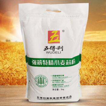 五得利面粉五星特精小麦粉5kg袋多规格家用高筋面粉强筋麦芯粉10斤