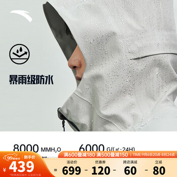ANTA 安踏 暴雨级防泼水科技外套男士2023秋季运动防风上衣全利兔-实时优惠快报