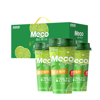 香飘飘 新升级Meco蜜谷果汁茶 泰式青柠口味400ml 8杯 0脂肪饮料礼盒装食品类商品-全利兔-实时优惠快报