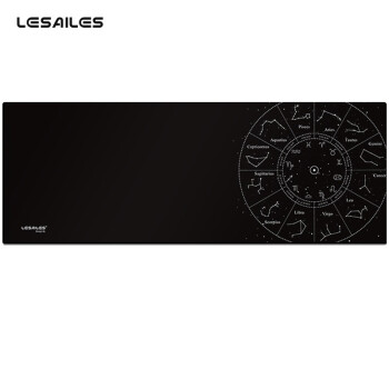 飞遁（LESAILES）800*300*3mm星座办公游戏鼠标垫大号 锁边加厚电脑键盘桌垫 黑色