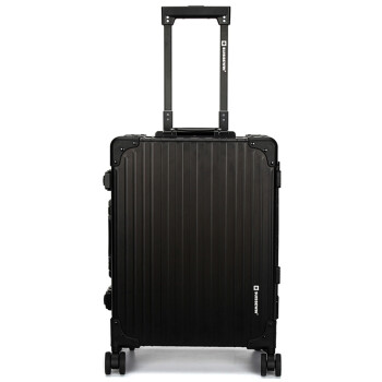 瑞世（SUISSEWIN）铝镁合金旅行箱拉杆箱 男女万向轮托运行李箱SN1195 24英寸 黑色
