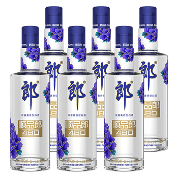 LANGJIU 郎酒 顺品郎480蓝款45度兼香型光瓶白酒 480mL 6瓶食品类商品-全利兔-实时优惠快报