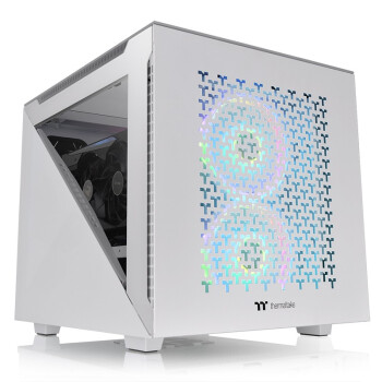 Tt（Thermaltake）艾坦Divider 200 TG AIR 白色 机箱电脑主机（标配20cm无光风扇/支持M-ATX/桌面级）