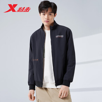 XTEP 特步 谢霆锋明星同款秋季外套风衣男运动夹克连帽运动休闲时尚潮流 4-正黑色 175/L/男运动户外类商品-全利兔-实时优惠快报