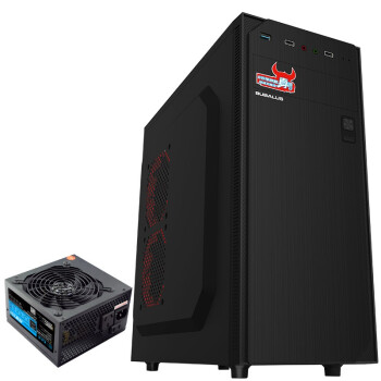 大水牛（BUBALUS）云逸+劲强500W 台式主机电脑机箱电源套装 游戏家用机电组套（支持ATX主板/支持背线/U3）