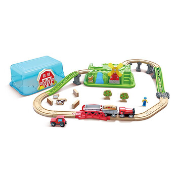 Hape 轨道车玩具 儿童火车拼装积 E3772农场盒子套母婴玩具类商品-全利兔-实时优惠快报