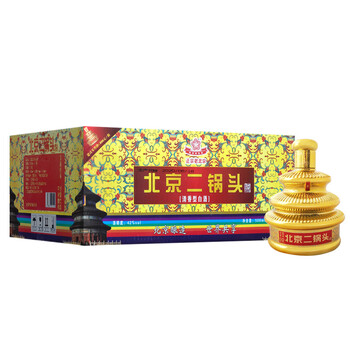 jingdu 京都 二锅头 清香型白酒 七彩天坛金瓶 42度 500ml*6瓶 整箱 年货送礼食品类商品-全利兔-实时优惠快报