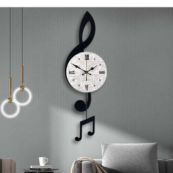 音符挂钟客厅现代简约石英钟表时尚潮流创意轻奢家用网红北欧时钟9292