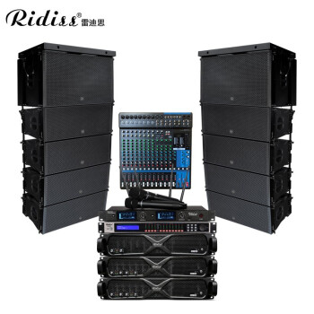 Ridiss 大型线阵音箱双8吋大功率远程婚庆 户外演出专业舞台中小型会议音响 8+2线阵套装
