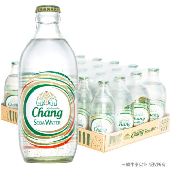泰国进口CHANG泰象牌大象苏打水弱碱性气泡水含汽325ml*24瓶整箱装
