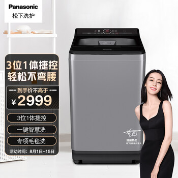 松下(Panasonic)洗衣机全自动波轮9公斤 毛毯揉洗 不弯腰轻松洗 桶洗净XQB90-U9L2A