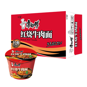 康师傅 方便面 经典系列红烧牛肉多口味可选 桶装 泡面 整箱装 红烧牛肉面*12桶食品类商品-全利兔-实时优惠快报