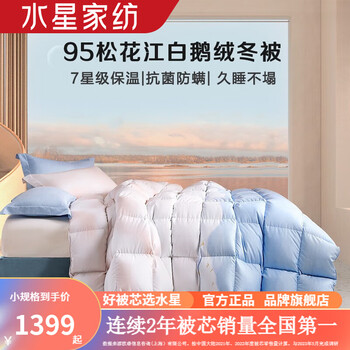 MERCURY 水星家纺 云影 抗菌防螨鹅绒冬被 150*210cm家具家装类商品-全利兔-实时优惠快报