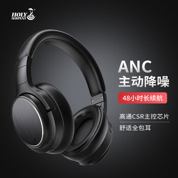 蛇圣（Holy serpent） ANC智能主动降噪无线蓝牙耳机头戴式环绕隔音耳麦 【黑色】ANC降噪|旗舰级音质