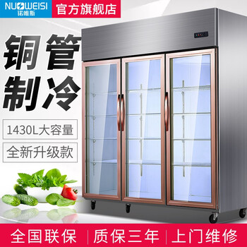 诺唯斯三开门展示柜冷藏保鲜立式冷冻柜商用麻辣烫串串水果蔬菜饭店