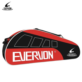 EVERVON 羽毛球包EXPB-333大容量网球包旅行书包男女单肩手提背包3支装红色