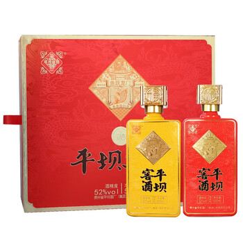金六福 平坝窖酒贵州老八大名酒 鱼跃龙门52度兼香型白酒500ml*2瓶礼盒装中秋送礼食品类商品-全利兔-实时优惠快报