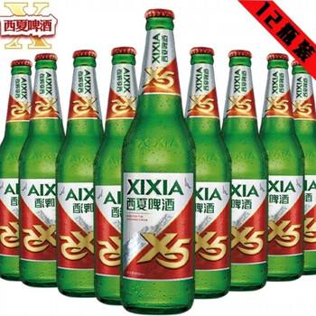 西夏啤酒宁夏西夏啤酒夺命x5大红瓶600ml瓶多规格口服液叉五嘉士伯旗