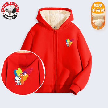 SNOOPY 史努比 女童连帽卫衣 羊羔绒母婴玩具类商品-全利兔-实时优惠快报
